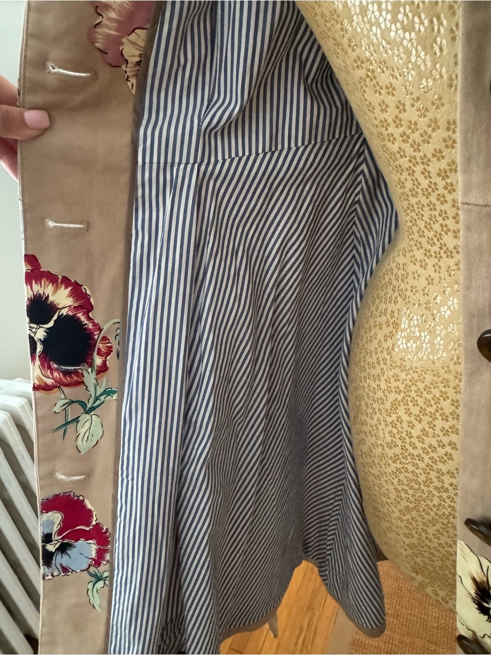 Anthropologie Elevenses Pansy Corset Trench Coat Pretty Little Liars Glee Size 4 - Picture 10 of 12